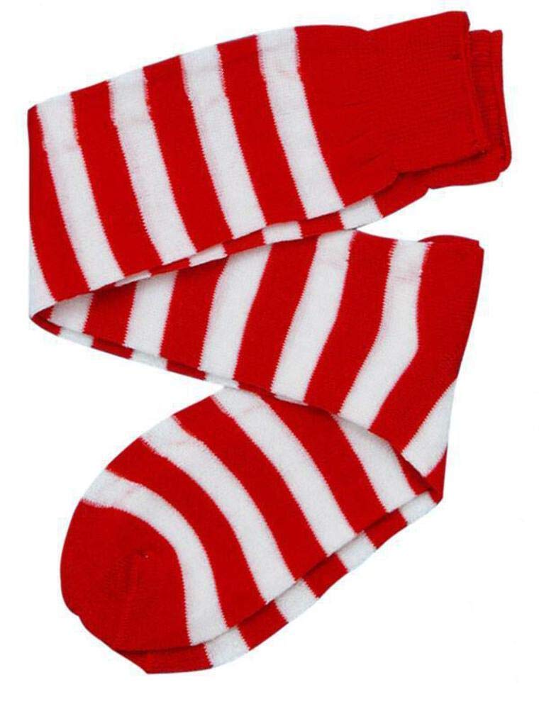 Forum Novelties Women's Novelty Striped Knee Socks, White/Red, One size