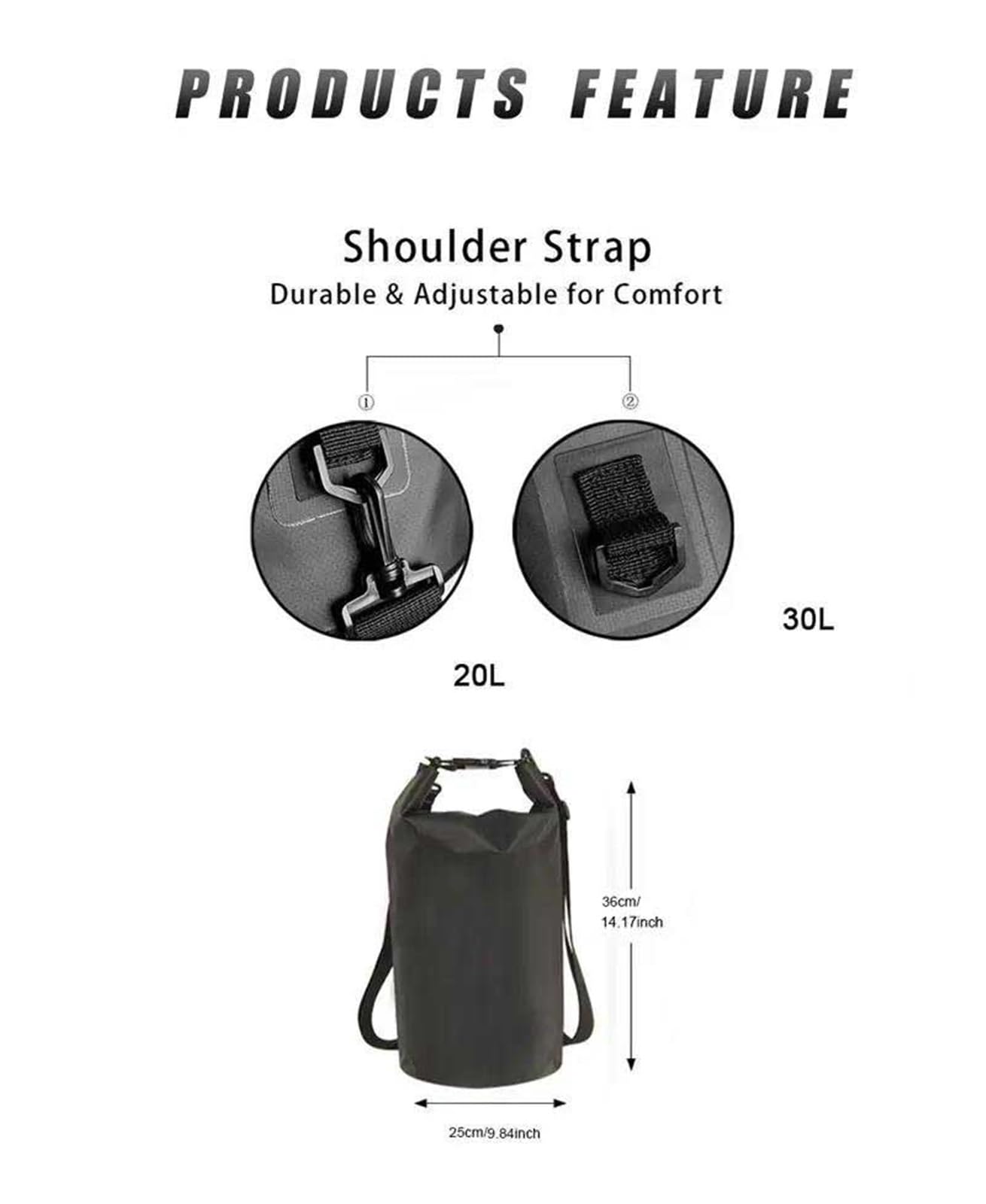 Custodia da viaggio Borsa Posteriore Per Moto 30L Per Bagagli Per Zaino Portaoggetti Doppio Uso(Black)