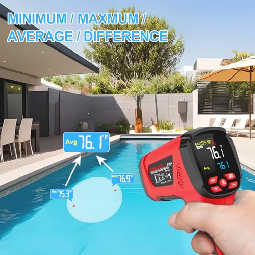 Image of -40℉~2912℉ MESTEK Infrared Thermometer High Temperature Gun,50:1 Dual Laser Thermometer /K-Probe 14F - 932F, Digital Laser IR Temp Gun for Cooking,Pizza Oven, Engine, Kiln, Forging, Industrial Use