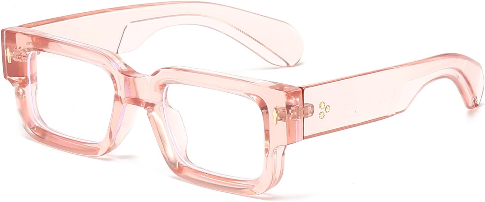 EYLRIM Square Thick Frame Glasses for Women Men Chunky Rectangle Blue Light Glasses Non Prescription Eyeglasses