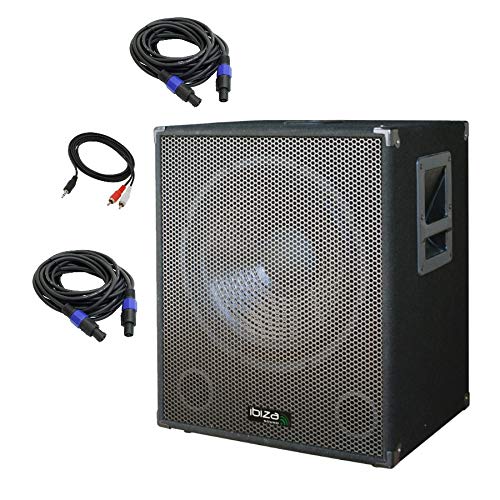 CAISSON DE BASSES AMPLIFIE 800W SUB15A IBIZA SOUND + CABLAGE ENCEINTE SPEAKON + CABLE PC