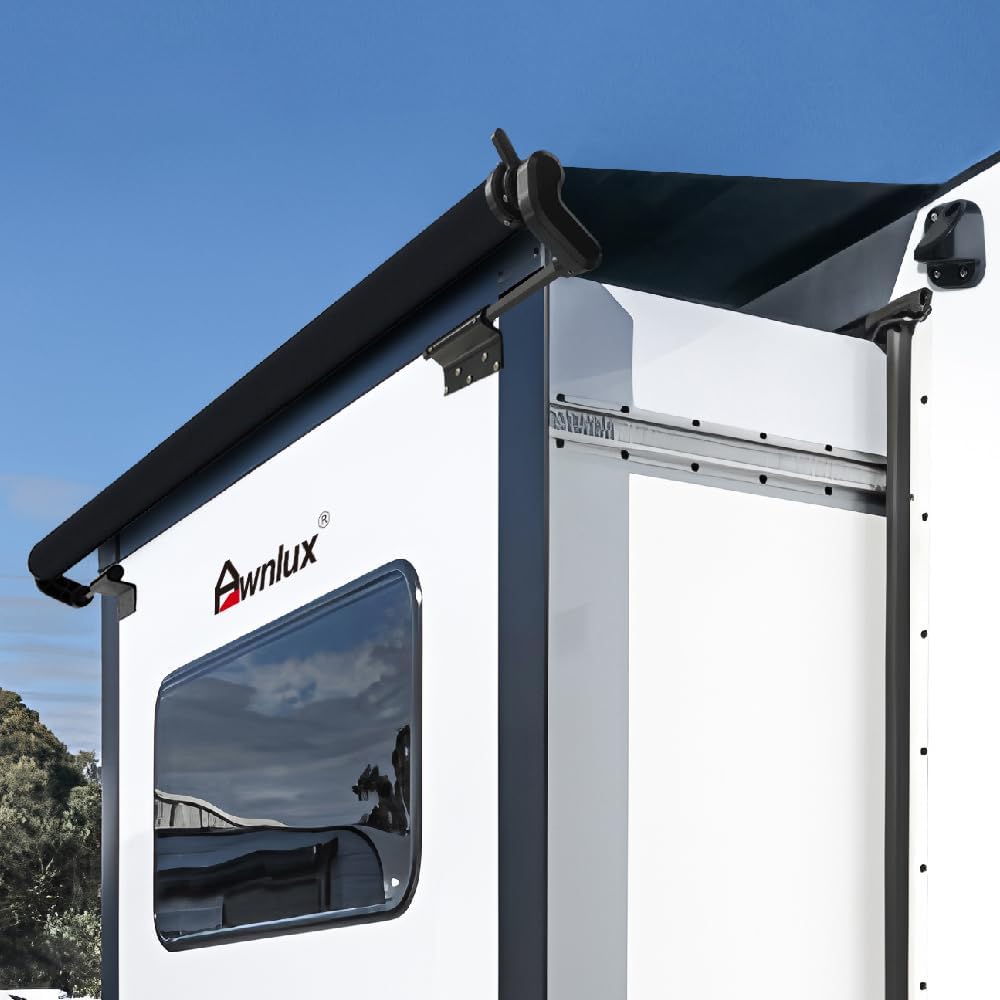 Awnlux Slide Topper Awning PRO MAX - Black Modular Slide Out Awning Kit Slide Out Protection for RVs, Travel Trailers, 5th Wheels, and Motorhomes-13' (12'7" Fabric)