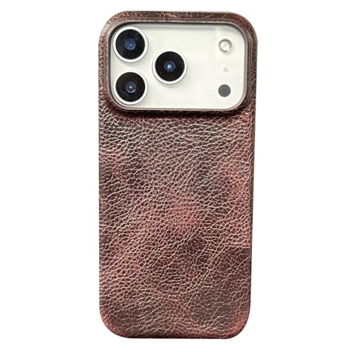 Coque ultra fine iPhone Air cuir véritable rétro marron