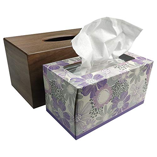 Quintara Walnut Wood Large Deluxe Tissue Paper Box Cover #TOP1
