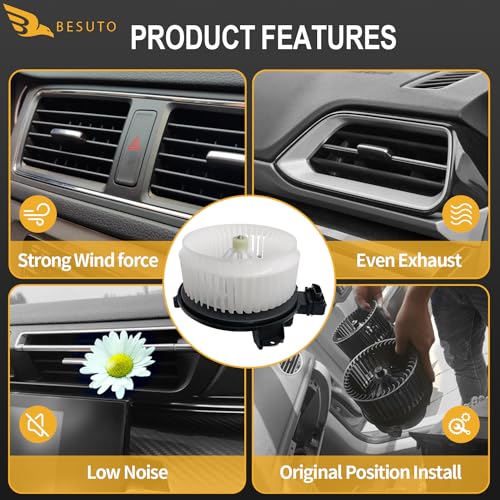Image of BESUTO HVAC Heater Blower Motor Compatible with Acura MDX RDX TL TLXTSX; for Buick Lucerne 2006-2011;for Lincoln MKX MKZ Nautilus;for Jaguar F-Type XF XFR XFR-S etc. w /Fan Cage