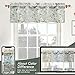 DriftAway Mackenzie Abstract Floral Pattern Window Treatment Valance Rod Pocket 52 Inch by 18 Inch Plus 2 Inch Header Blue Gray