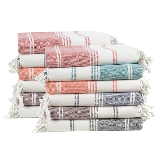 LANE LINEN Beach Towels 12 Pack, Bulk Beach Towels Oversized, Pool Towels for Adults, Pre-Washed, Sand Free Beach Towel, Fast Drying Beach Towel, 39