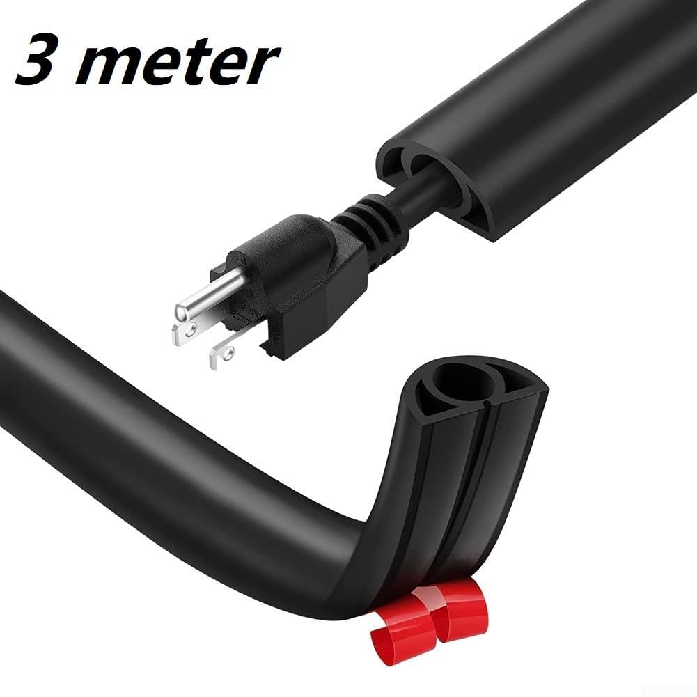 Flexible Management Duct - 5 Black Wire Trough Home, Office & Warehouse Organization