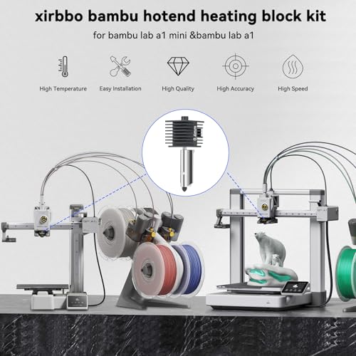 Image of 3D Printer Hotend for Bambu Lab A1 Mini 0.4mm a1 Extrusion Head, Removable Hardened Steel 0.4mm Nozzle with High Temperature Resistant Silicone Sleeve