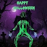 HarnyLoom Glow in the Dark Halloween Costume for Kids, Halloween Jumpsuit Kids Outfit, Alien Costume for Trick or Treating Boys Girls Fancy Dress (XXL) - Image 7