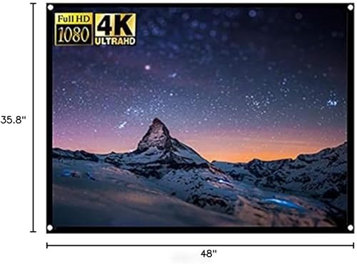 Miniatura 5 de Pantalla de proyector antiarrugas de 60 pulgadas, pantalla de proyección plegable 4:3, cortina de proyección de doble cara, pantallas de películas