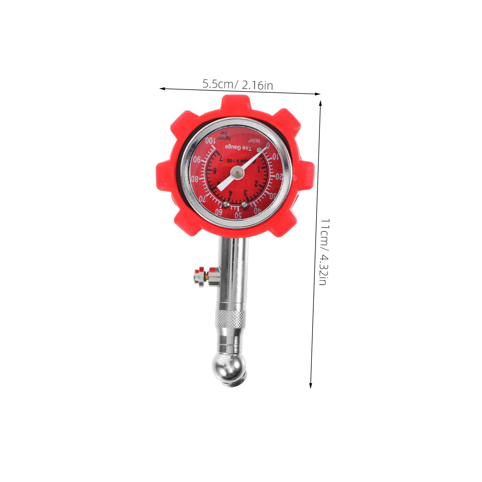 PRETYZOOM Car Tire Pressure Gauge Tires High Pressure Tire Gauge Tire Pressure Monitor Tire Pressure Reader Tire Gauge for Car Tire Pressure Tool Analog Tire Pressure Gauges Red Metal