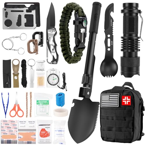 Gifts for Father’s Day Men – 118-in-1 Survival Kits – Military-Grade Survival Gear for Outdoor Adventures, Disaster Preparedness, Car/Home/Office Emergency Kit with First Aid Supplies