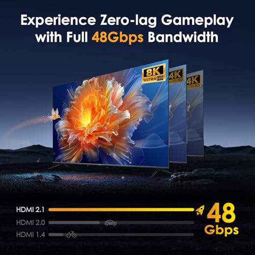 Image of 8K@60Hz HDMI 2.1 Switch 5 in 1 Out, 48Gbps Ultra HD 4K 120Hz, HDR10 /Dolby Vision, 3D, Supports DTS-HD, Dolby TrueHD Compatible with PS5 /4 Xbox Nintendo Switch Roku Apple TV Fire Stick Gaming PC