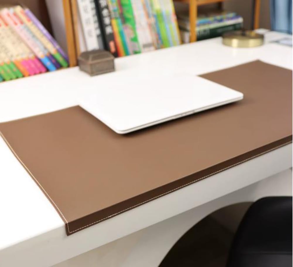 Schreibtischunterlage aus PU-Leder, 2,5 mm dick, glatte Schreibunterlage mit gesperrtem Rand, rutschfeste Tischunterlage für Laptop/Tastatur/Maus, wasserdicht, abwischbar, 40 x 100 cm
