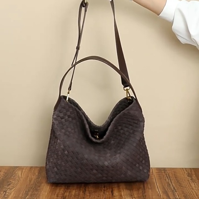 Bolso Tote de gamuza trenzada para mujer miniatura 7