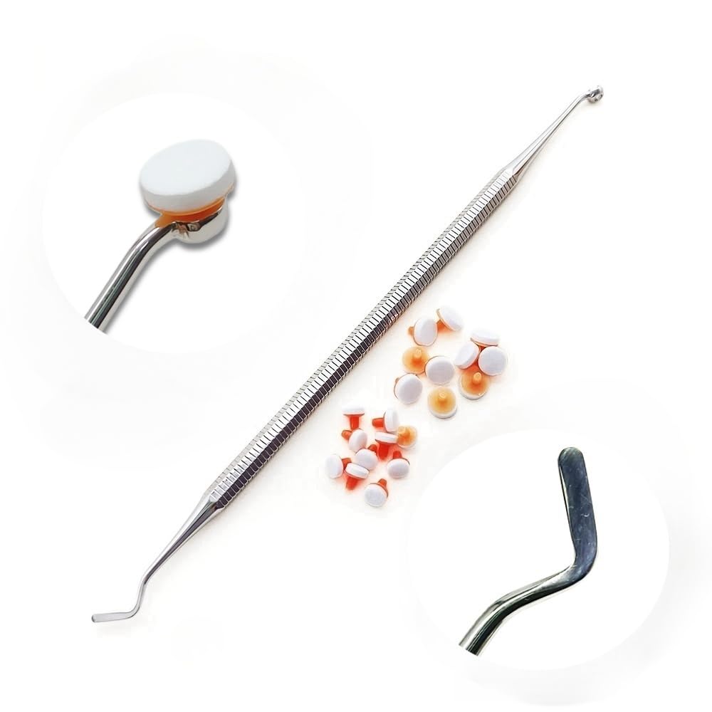 Dental Composite Resin Modeling Instrument Filling Spatula Assortment Kit Tool Sculpt Pads Mixing Handle Foam Pads L/S (1 Set Stainless Steel Handle)