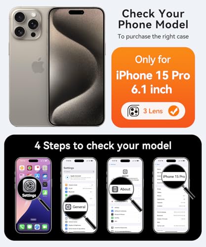 Image of CANSHN Magnetic Compatible with iPhone 15 Pro Case, Upgraded [Full Camera Protection] [Compatible with Magsafe] [Translucent Matte] Shockproof Protective Phone Case Cover 6.1 Inch - Red