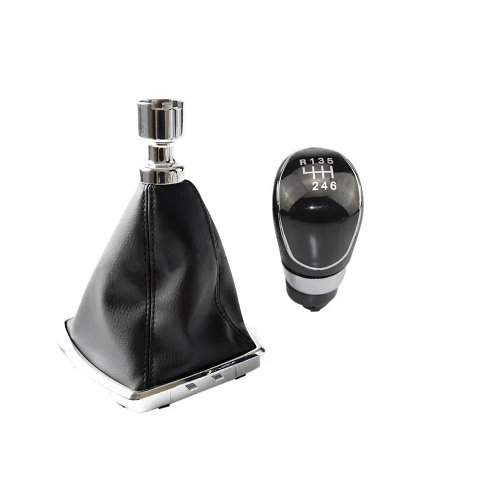 Linqianbhd One Color Gear Lever Shift Knob For Kuga For Mk1 2008 2009 2010 2011 2012 Car Gear Shift Knob Lever Change Head Gearbox Shifter Cover(6 Speed Black)