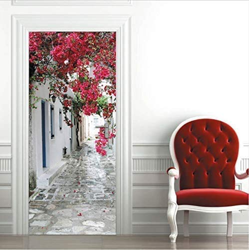 Wall Sticker Bougainvillea Door Stickers Picture Wall Murals Door Sticker Wallpaper Decals Home Decoration - 35.5