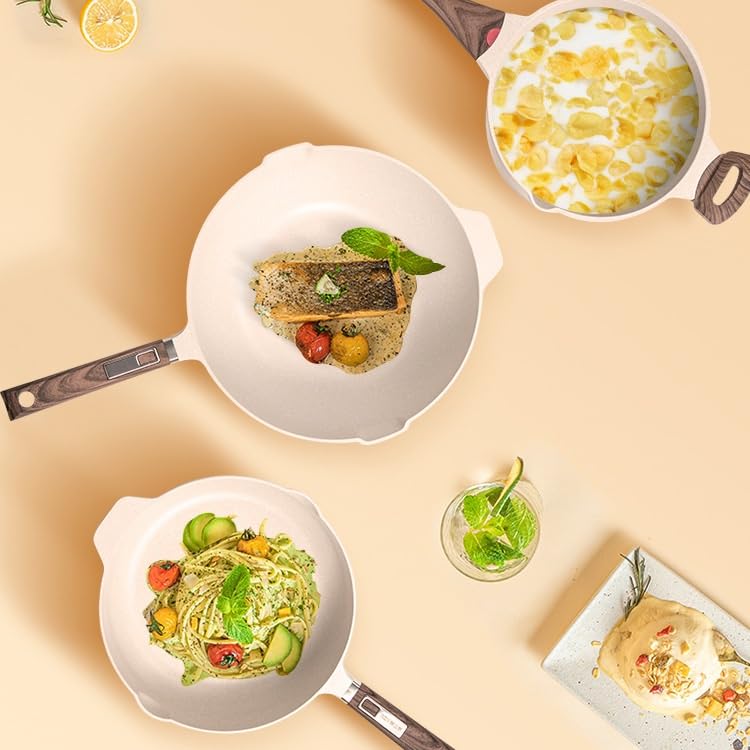 Wok antiadherente 12.6 pulgadas con tapa de vidrio miniatura 4