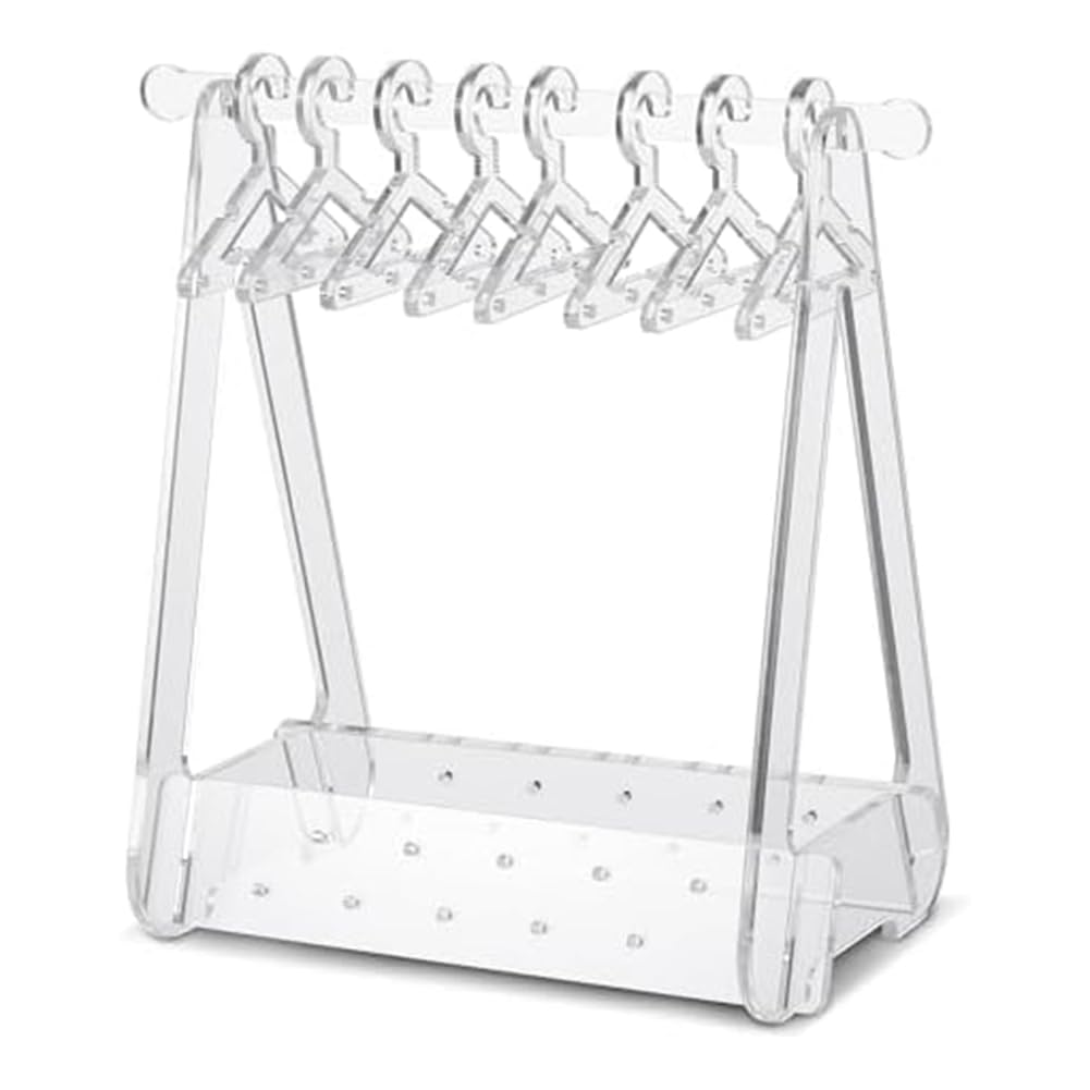 CTRLZS Clear Coat-Hanger Shape Earring Hanger Acrylic Hanger Rack with Mini Hangers Earring Jewelry Display Organizer Easy to Use
