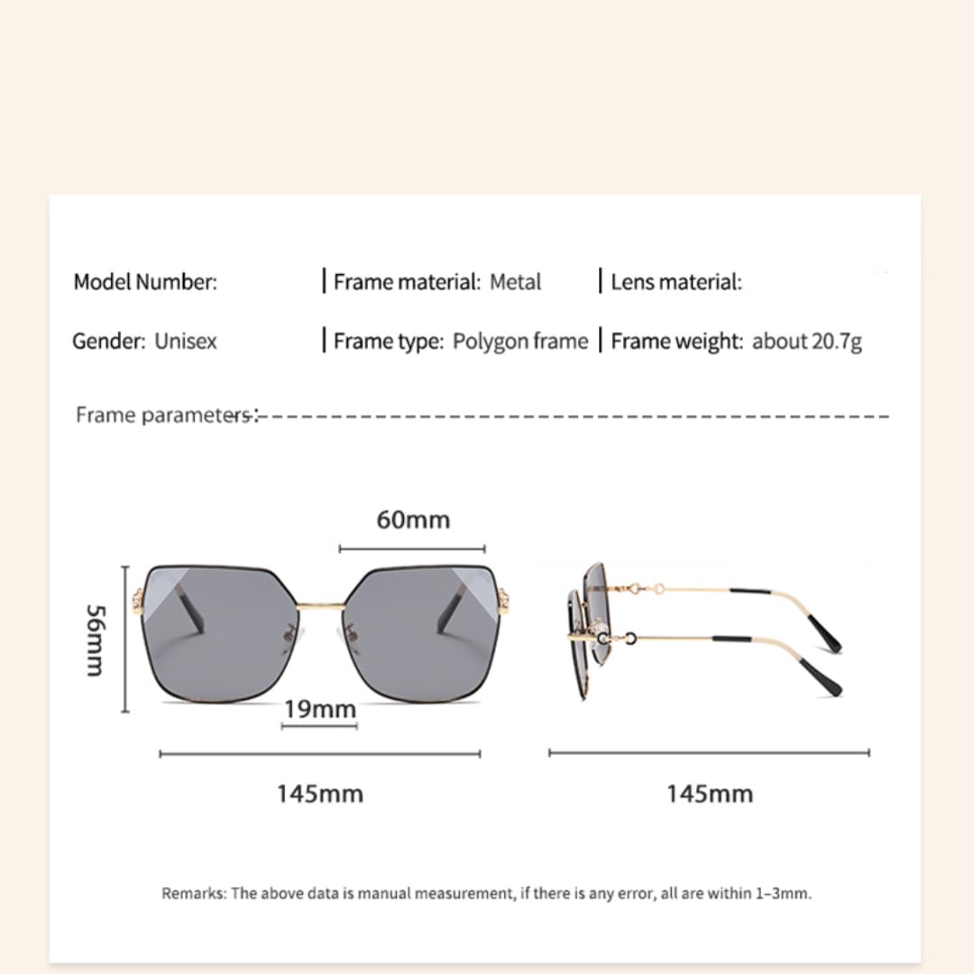 Damen-Sonnenbrille, UV400, Metall, großes Brillengestell, Fahren, Strand, Party, Reisen