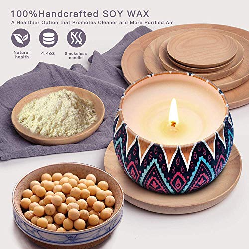 Scented Candles Gifts For Women - 4 Pack 4.4 Oz Aromatherapy Candles For Home Scented, Unique Friend Birthday Gifts For Women Stress Relief, Lavender Soy Wax Candle Set #TOP4