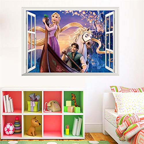 Gadgets Wrap Cartoon Rapunzel Wall Sticker for Kids Rooms Children Girl's Bedroom Decor Wall Decals Window Sticker