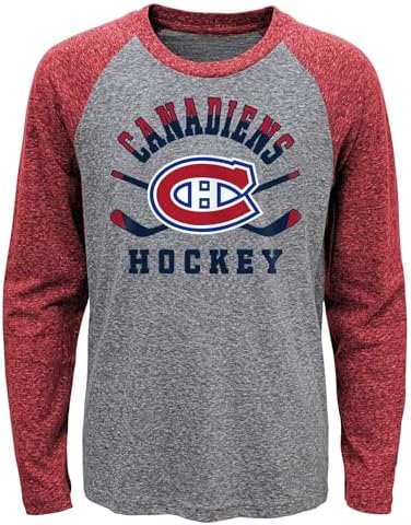 Sport Army Youth Cross Stick Long Sleeve Raglan T-Shirt Compatible with NHL Teams