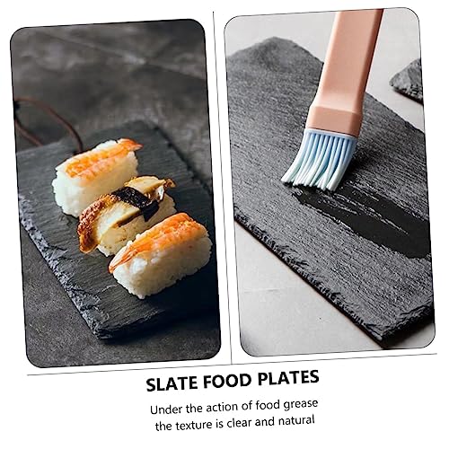 Platos para sushi y postre con diseño negro PRETYZOOM miniatura 5