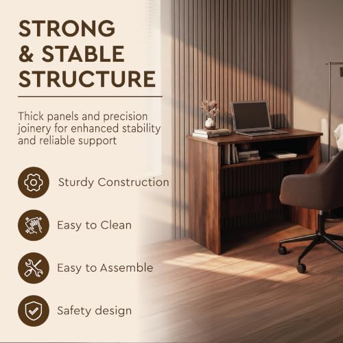 Image of DIY Engineered Wood Computer Table, Compact Study Desk for Home Office, Bedroom & Small Spaces (75 x 80 x 45 CM)