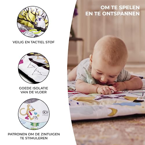 Kinderkraft speelmat SMARTPLAY, speelkleed, educatieve mat, met boxfunctie, tummy-time kussen, accessoires, hangende rammelaar, 5 speeltjes, 30 ballen, voor pasgeborenen, geschikt, meerkleurig - Afbeelding 6
