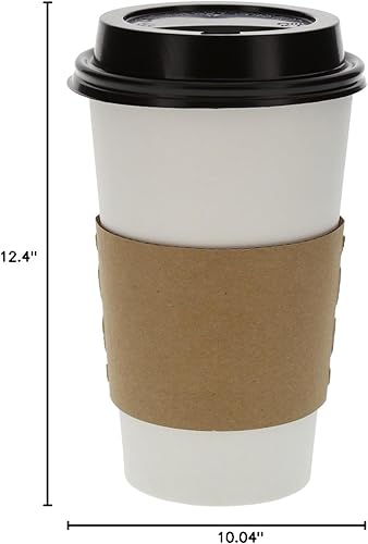 Miniatura 9 de AmerCareRoyal - Fundas de café Kraft para tazas calientes, caja de 1000-80% fibra reciclada, advertencia caliente, desechable y protectora, se