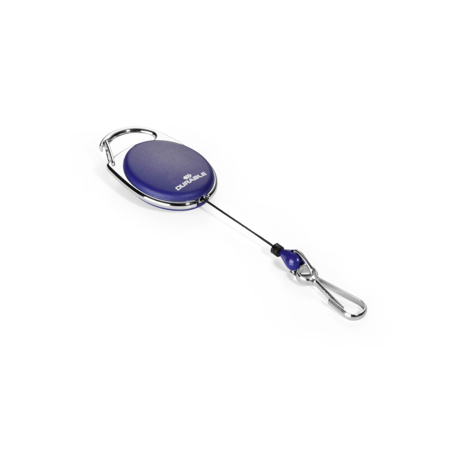 Durable 832707 Jojo Style Retractable Reel Clip with Spring Clip - Dark Blue, Pack of 1, 850mm