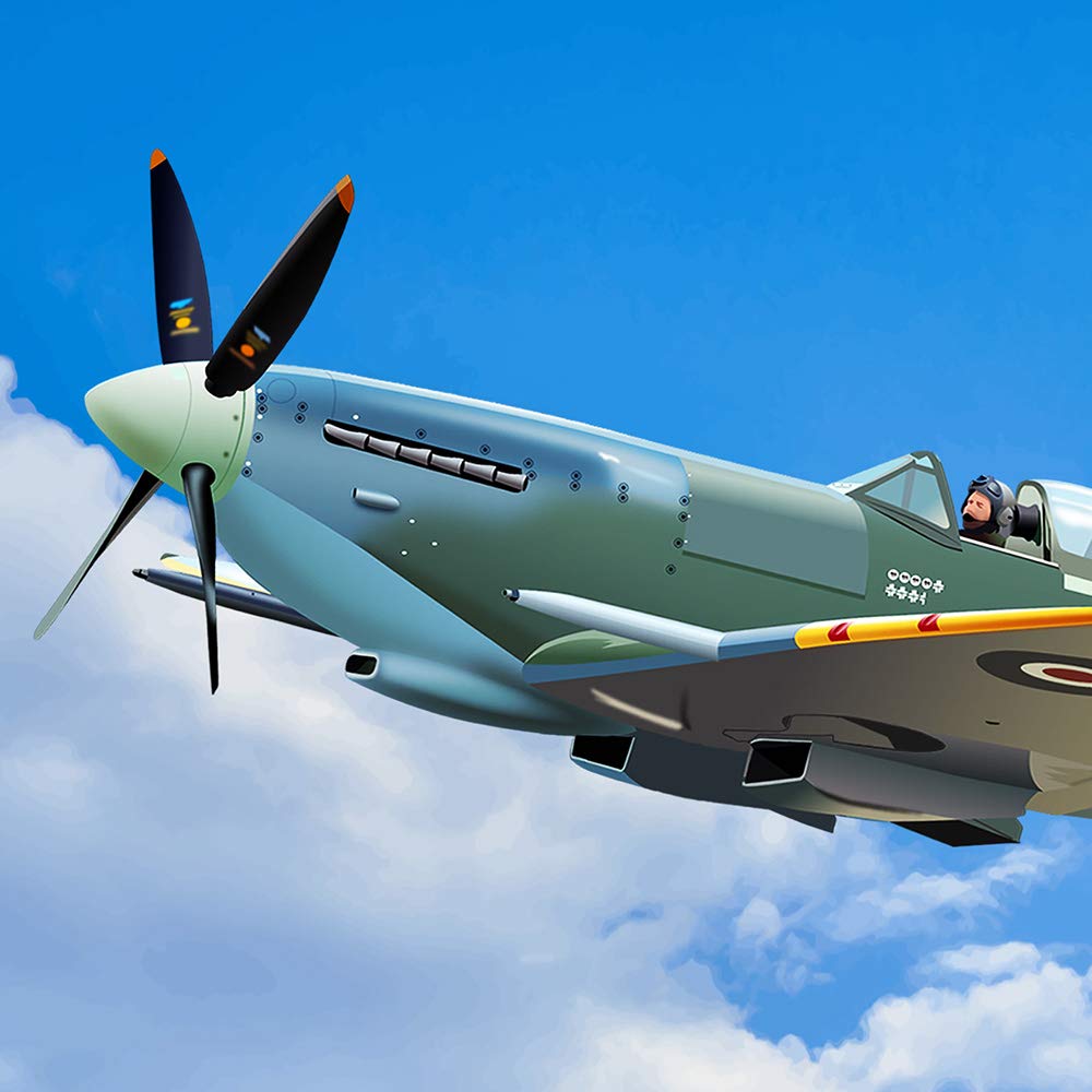 Extra Large 21st Birthday Card For Men - XL Big Thick A4 Size - Special Age Year - Cool Lancaster Airplane WW2 Art - Traditional Greeting Him Male