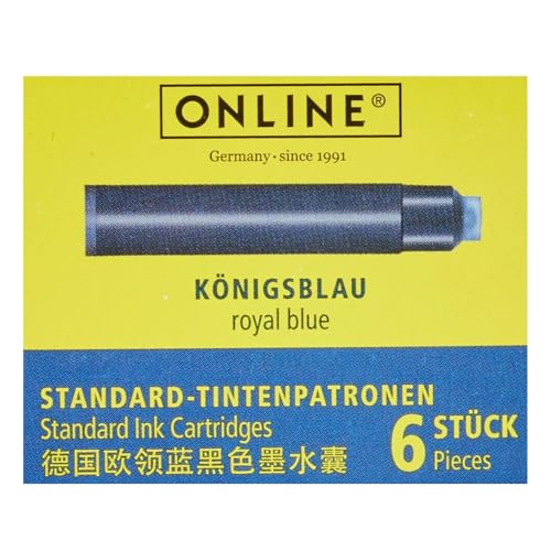 Online Schreibgeräte 17113/12   Cartuchos para pluma estilográfica, color azul