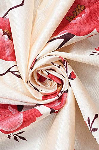 Image of Set of 2 Window Curtains-5 Feet, Red