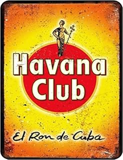 Tin Sign Vintage Retro Man Cave Bar Pub Shed Novelty Gift Aluminium Metal Tin Wall Décor Sign - Havana Club El Ron De Cuba Rum inspired Alcohol Drink