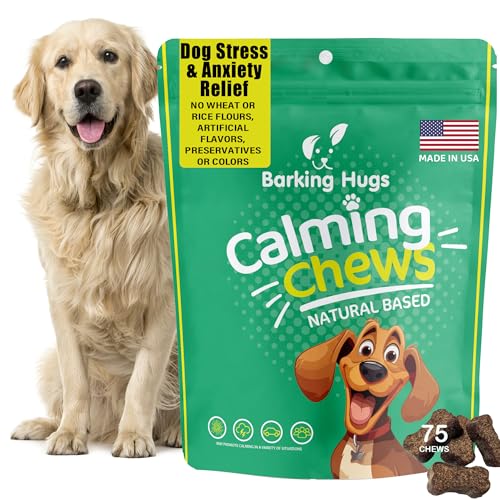 BARKING HUGS Calming Chews for Dogs - Natural Stress Relief - Helps with Separation Anxiety