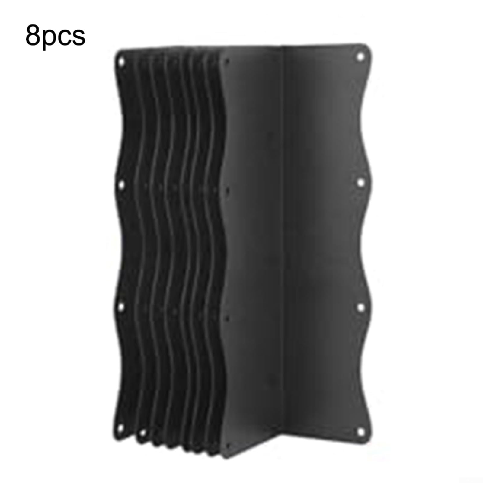 Staffe angolari a forma di L, in acciaio inox, per aiuole rialzate, scaffali, mobili, colore nero, confezione da 8 (8 pezzi)