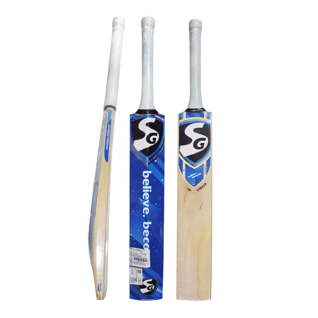 SG HP Striker English Willow Cricket Bat - Size 3, Lightweight & Powerful for Young Players