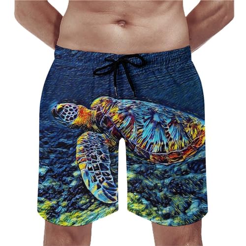 Short de bain homme tortue UMENG : maillot de bain de taille S séchage rapide avec poches