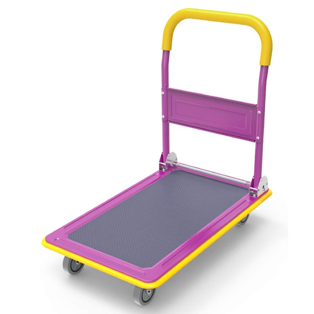DXDXZDXLUF Trolley-Flat Truck Cargo Truck Outdoor Luggage Pull cart Four-Wheeled Folding Trailer Household Stroller