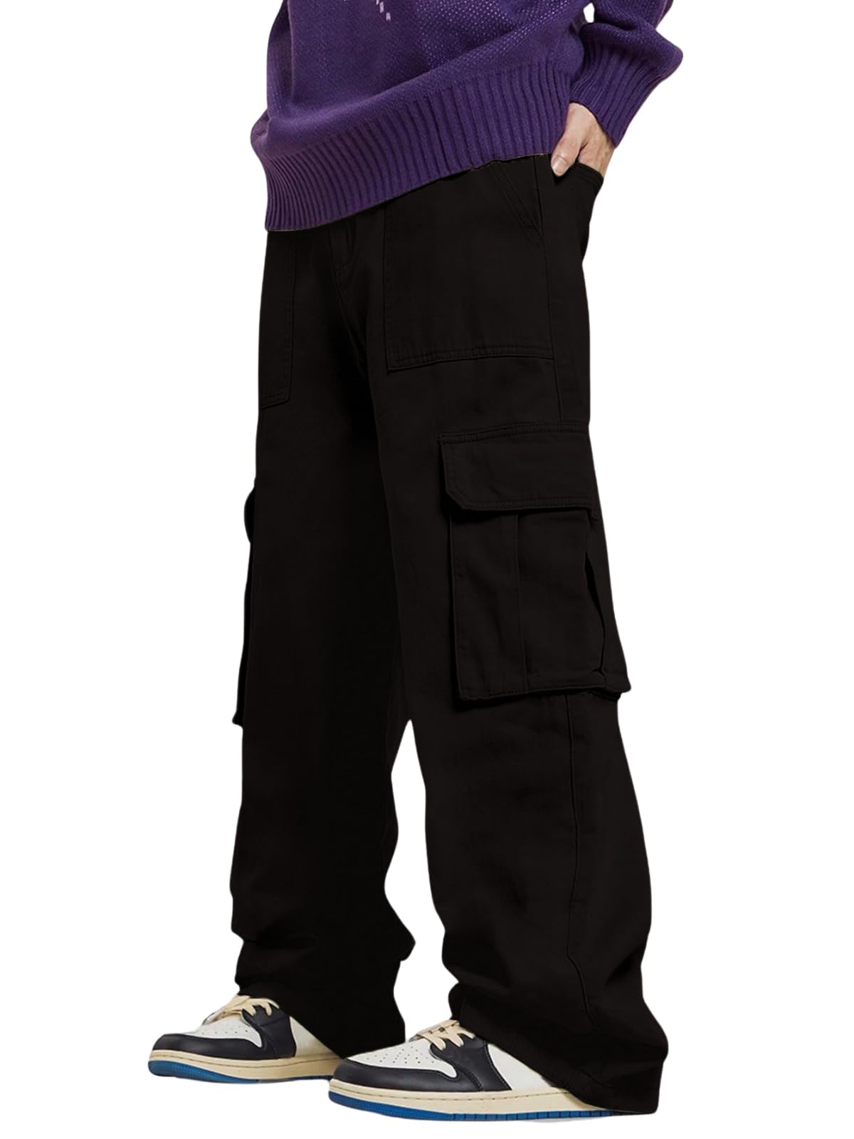 Men's Regular Fit Cargos Trousers | Baggy Cargo Pants for Man | Loose Fit | Regular Trouser Loose Fiting | Treck Pent with Multiple Pockets