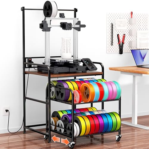 3D Printer Stand with Filament Storage & Locking Wheels