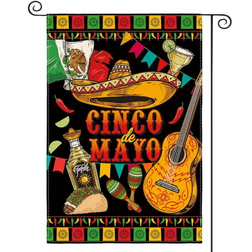 Drapeau de jardin Cinco de Mayo double face 30,5x45,7 cm résistant aux intempéries - 2