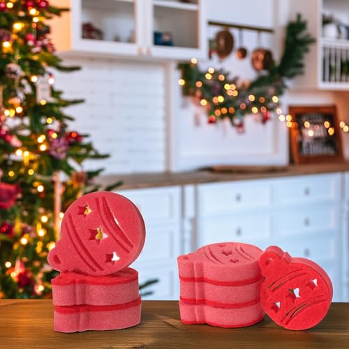 Image of Tioncy 12 Pack Christmas Ball Kitchen Sponges Bulk Dual Sided Scrubber Sponges Dishwashing Kitchen Cleaning Accessories for Household Supplies