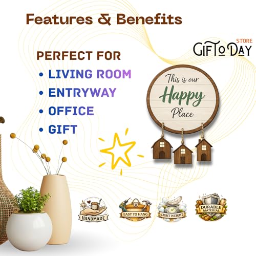Image of GiftOday Wooden Wall Hanging for Home & Kitchen Decor | Inspirational & Decorative Wall Art for Living Room, Bedroom, Kitchen & Office | Modern Rustic MDF Wall Hanging Ornament