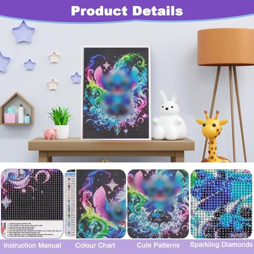 DIY Diamond Painting Kit,30×30CM Cartoon Diamond Art Kit for Kids Cute 5D Diamond Painting Set,DIY Diamond Art for Furniture Wall Decoration - Image 2